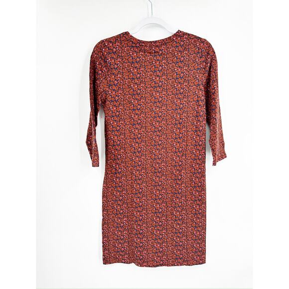 Boden Red Navy Floral Print 3/4 Sleeve Pajama Sleep Shirt Dress Size 4R NWT - Picture 4 of 4